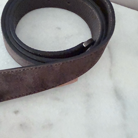 Brown suede Leather Men's Belt with Silver Buckle made in Italy belt Italy made - Picture 4 of 9